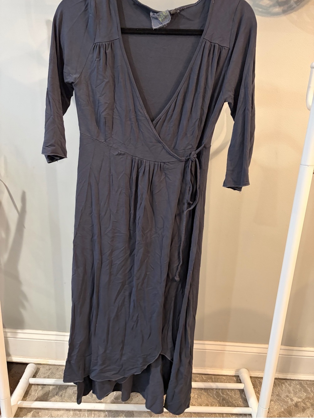 ME Makeover Essentials Charcoal Wrap Maxi with Side Tie- size small